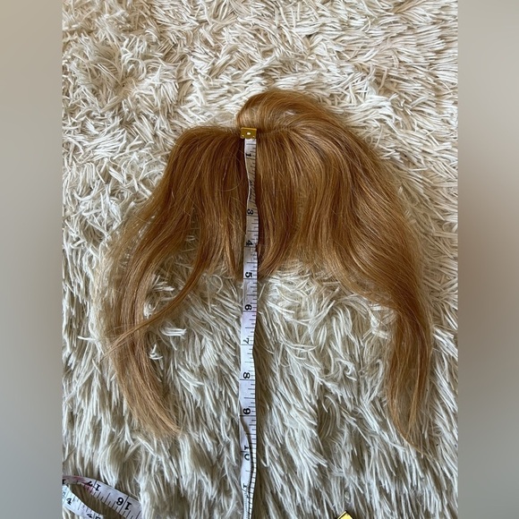 Invisible Frontal Mesh Lace Bangs clip in  strawberry Blonde - Picture 4 of 7